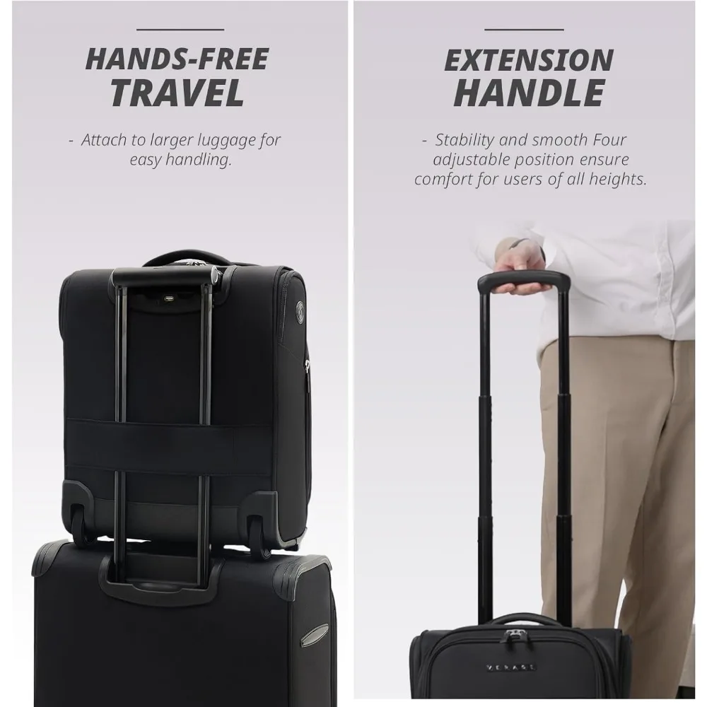 Bolsa de equipaje de mano expandible Softside con ruedas para viajes cortos, ideal para aviones y aerolíneas