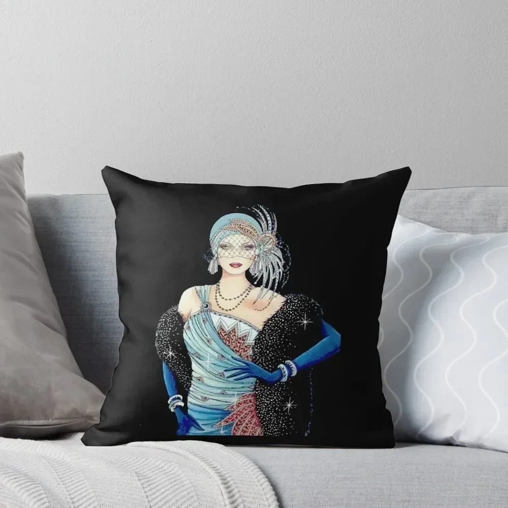 

FLAPPER : Vintage 1934 Beautiful Fashion Magazine Advertising Print Throw Pillow Decorative Cushions pillow