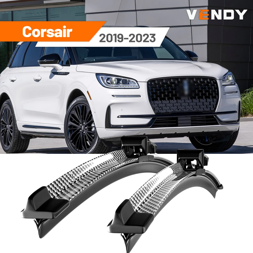 

For Lincoln Corsair 2019-2023 2020 2021 2022 2pcs Front Windshield Wiper Blades Windscreen Wipers Carbon Fibre & Black