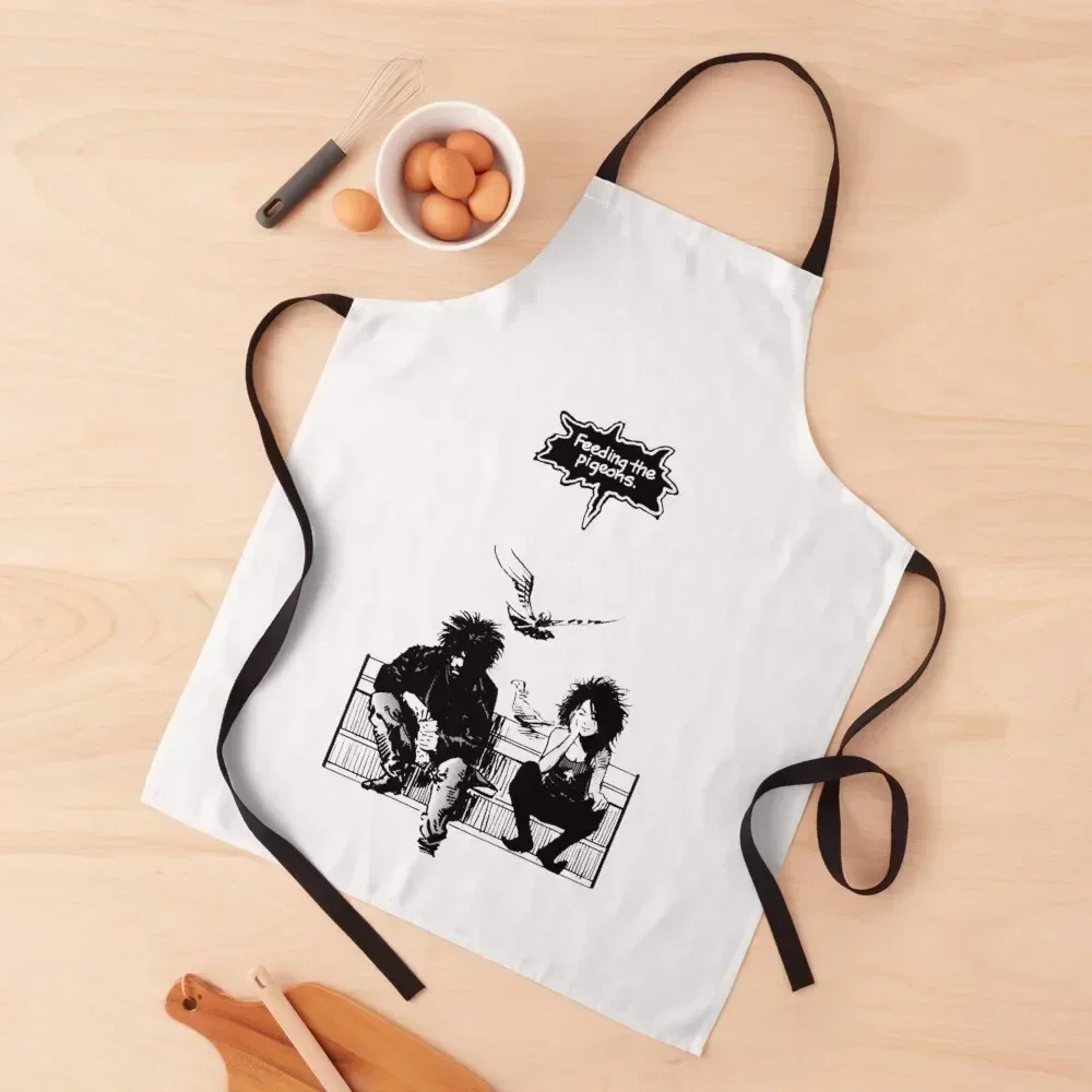 

Feeding the Pigeons(black) Apron women's work Teacher Things For The Home Kitchen And Household Goods Apron