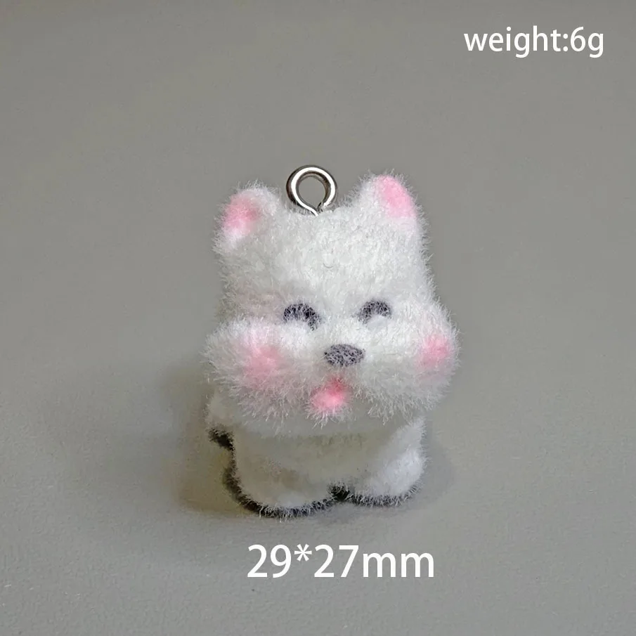 20pcs 3D Flocking Resin Dog Charms Cartoon Puppy Pendant for Necklaces Earrings Handmade Making DIY Jewelry Accessories Supplies