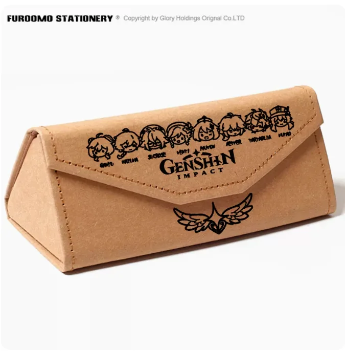 Anime Genshin Impact Ganyu Hutao Fold Pencil Case Protective Hard Eye Glasses Case Portable Storage Sunglasses Box 1498