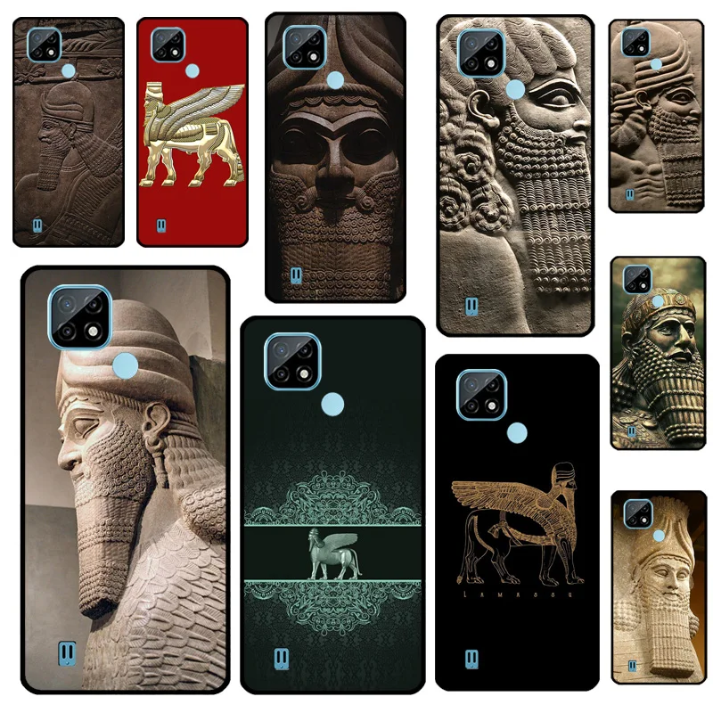 Assyrian Lamassu Winged Bull For Realme GT 6 6T 5 GT 7 Pro C67 C61 C55 C53 C51 C21Y C25S C75 10 11 12 13 14 Pro Plus Case