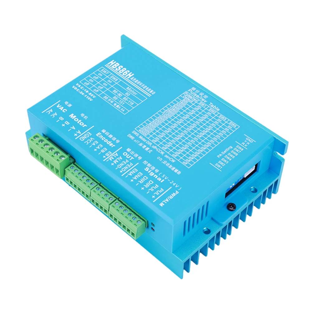 

HBS86H Closed Loops Two-Phase Digital Stepper Driver with RS232 Port Stepper Motor Driver High Torque Controller
