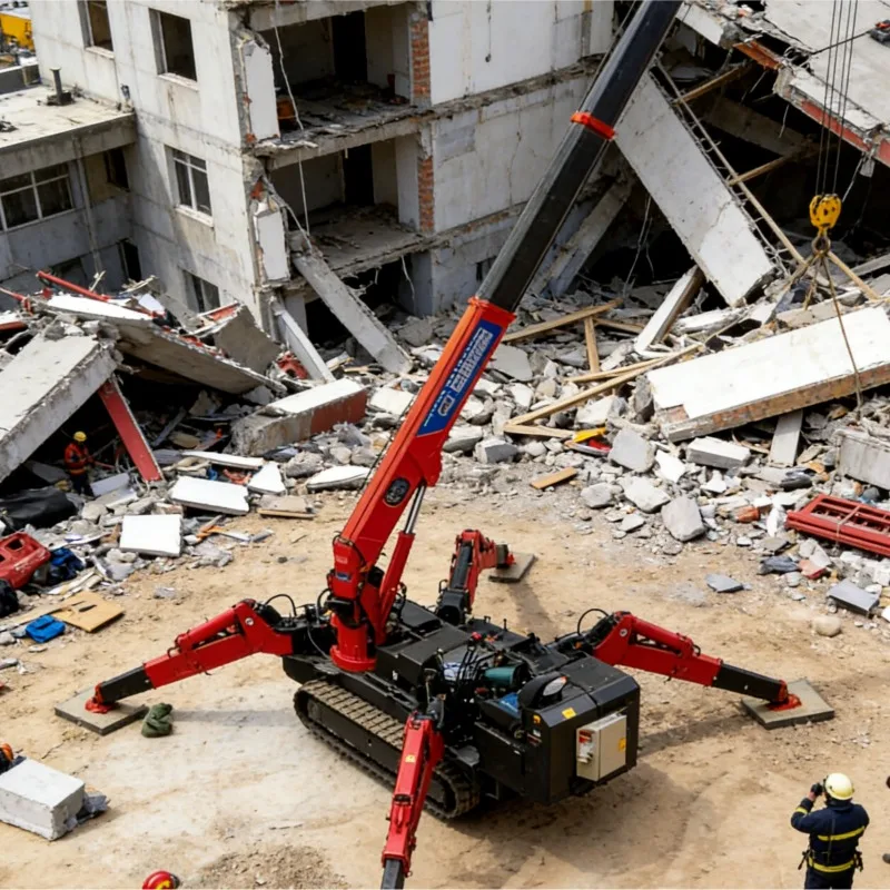 Customized Spider Crane for Demolition Work Hydraulic Crawler Crane Portable Hoist for Debris Removal