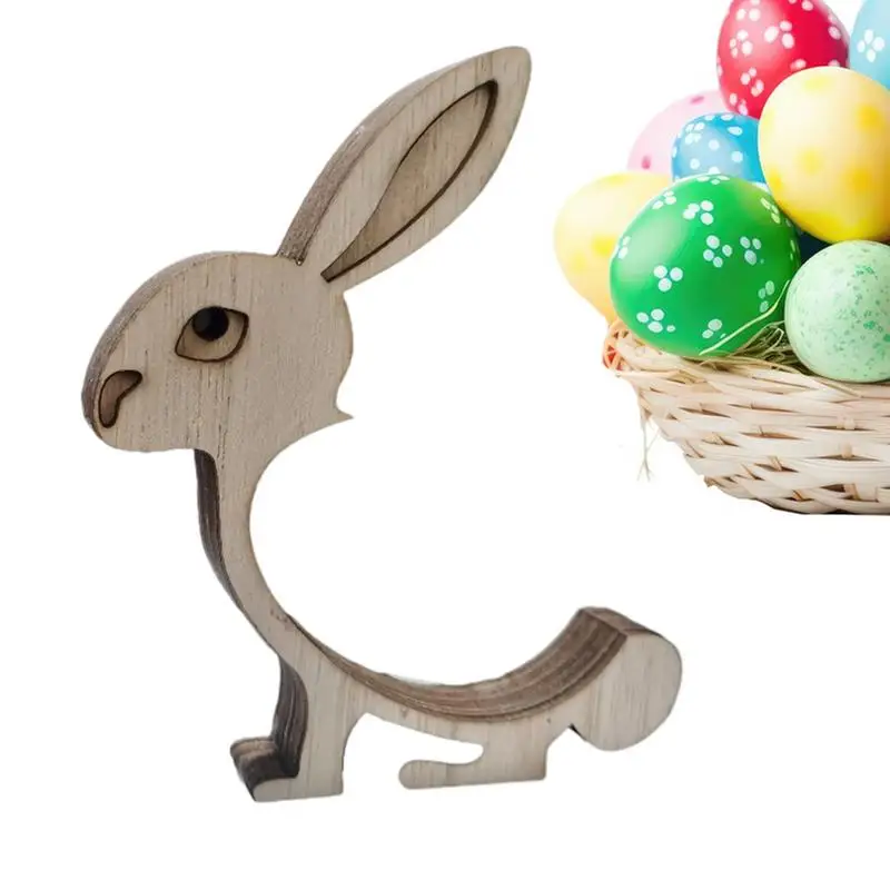 Egg Holder Easter Bunny Egg Storage Rack Wood Easter Egg Organizer Bunny Stand For Hard Boiled Eggs For Easter Egg Container