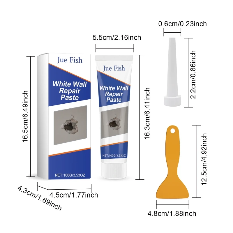 Wall Spackle Repair Pastes with Scraper, Wall Mending Agent Quickly and Easy Solution to Fill Holes Cracks