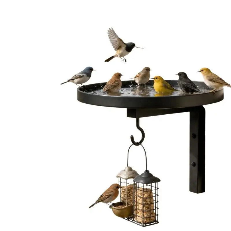 Wandmontierter Vogelfutterhaken aus Eisen für Badewannen, einfache Installation, wetterbeständig, für Terrasse, Garten, Vogelbeobachtung im Freien – Detail 9