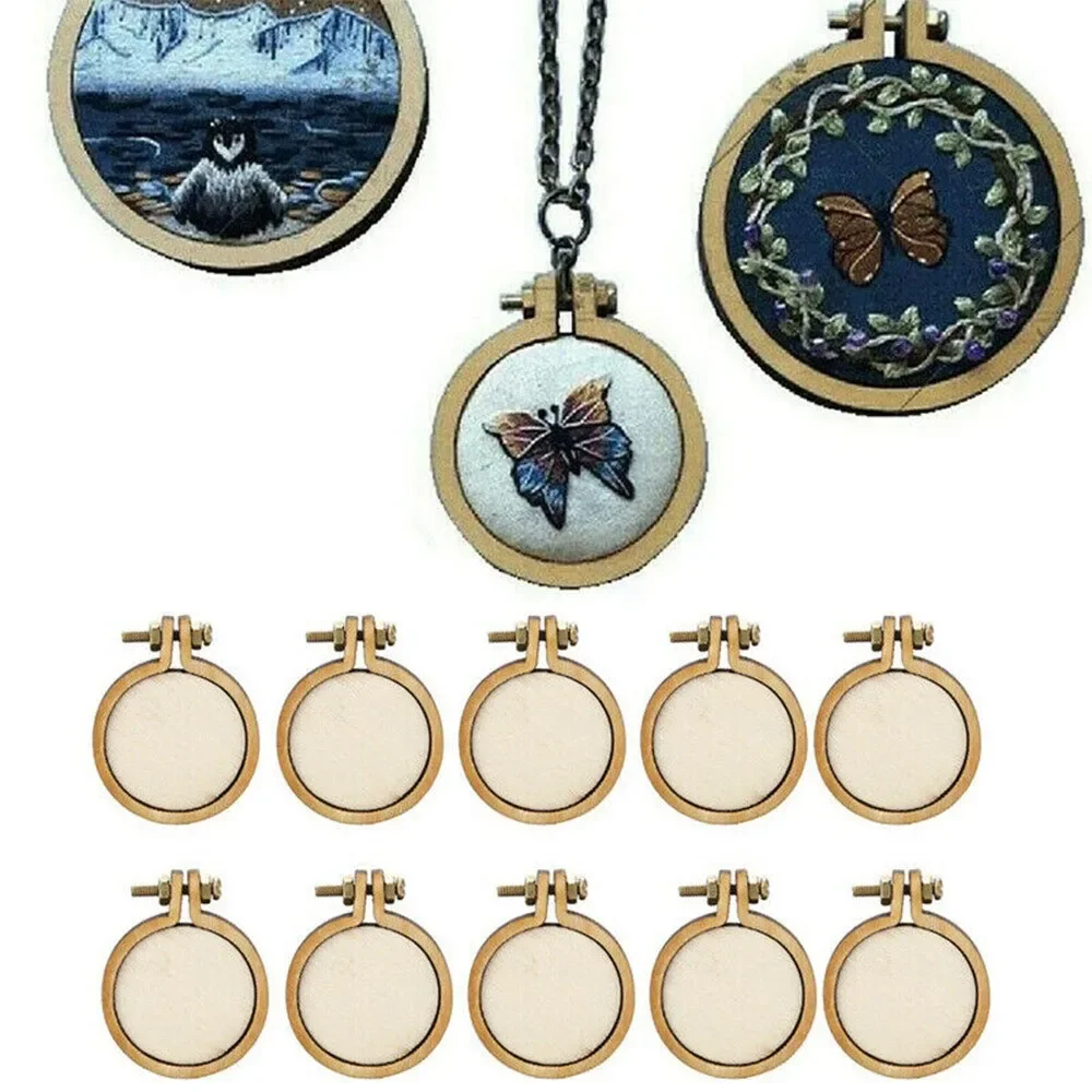 25cm Mini Wooden Embroidery Hoop Frame For Kit Round Hoop Sewing Design Accessories Cross Stitch Pearl Embroidery