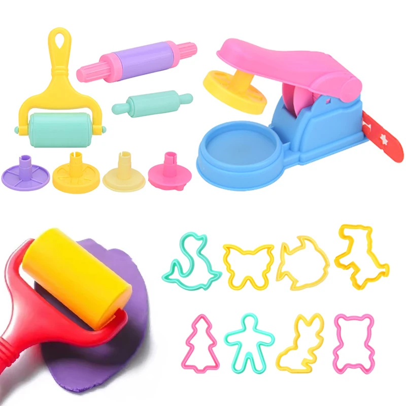 7-22PCS/Set Creative 3D Plastic Mold Kitchen Pretend Game Noodle Machine Set DIY Play Dough Noodle Kit Gift Clay Accessories ZYF