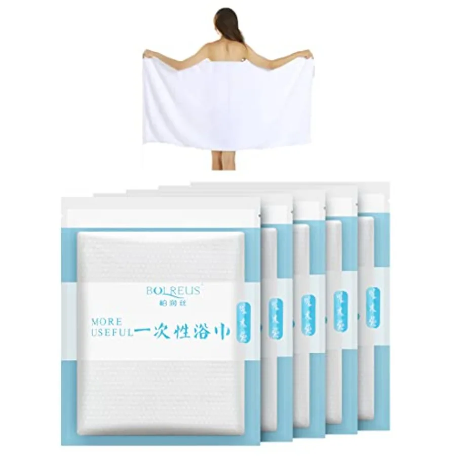 

Large Compressed Bath Towels for Travel, Individually Wrapped Disposable Body Towels, Extra Thick Cotton Blend Portable Towel T