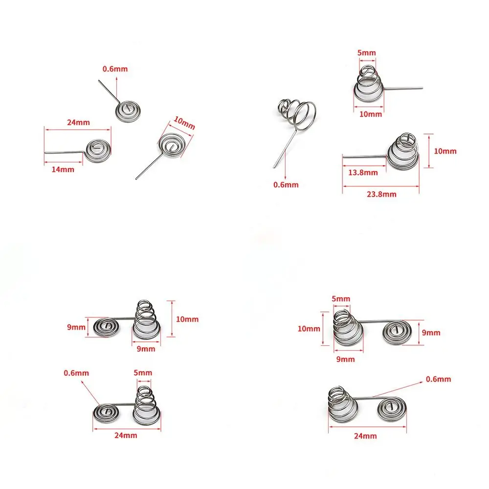 10PCS AAA/AA Batteries Battery NIckel Wire Spring Nickel Wire Positive Coils Battery Contact Spring Durable Negative Coils