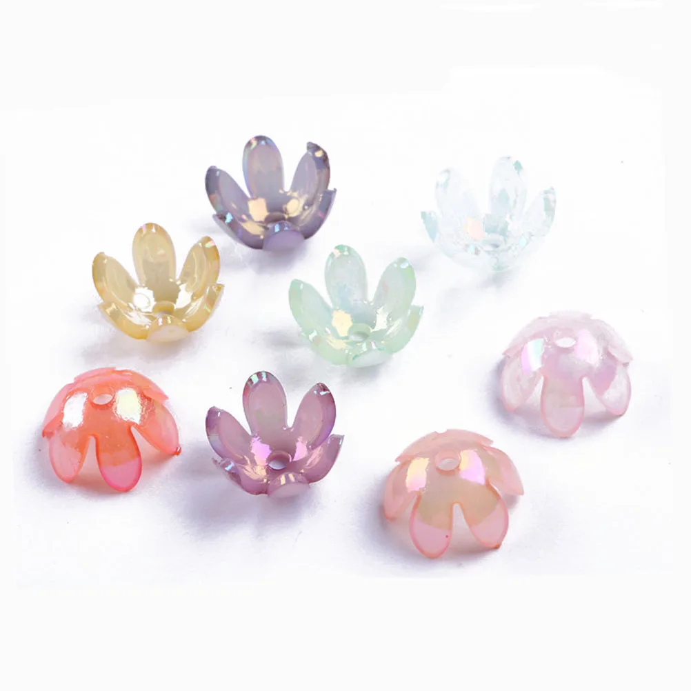

1900 Pcs Acrylic Beads DIY Jewelry Accessories Receptacle Middle Hole Holder Flower Shape Long Lasting Premium Material