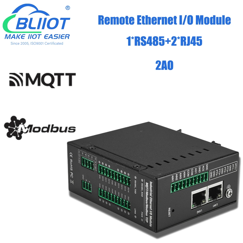 

2AO 4-20mA/0-10V Analog Output Ethernet IO Module for Industrial Frequency Converter Control M200E