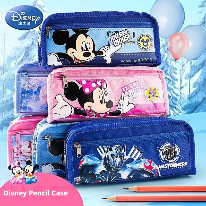 Nowy Disney Mickey Frozen Princess Transformers Cartoon dziecięca torba na artykuły papiernicze wielofunkcyjny piórnik o dużej pojemności