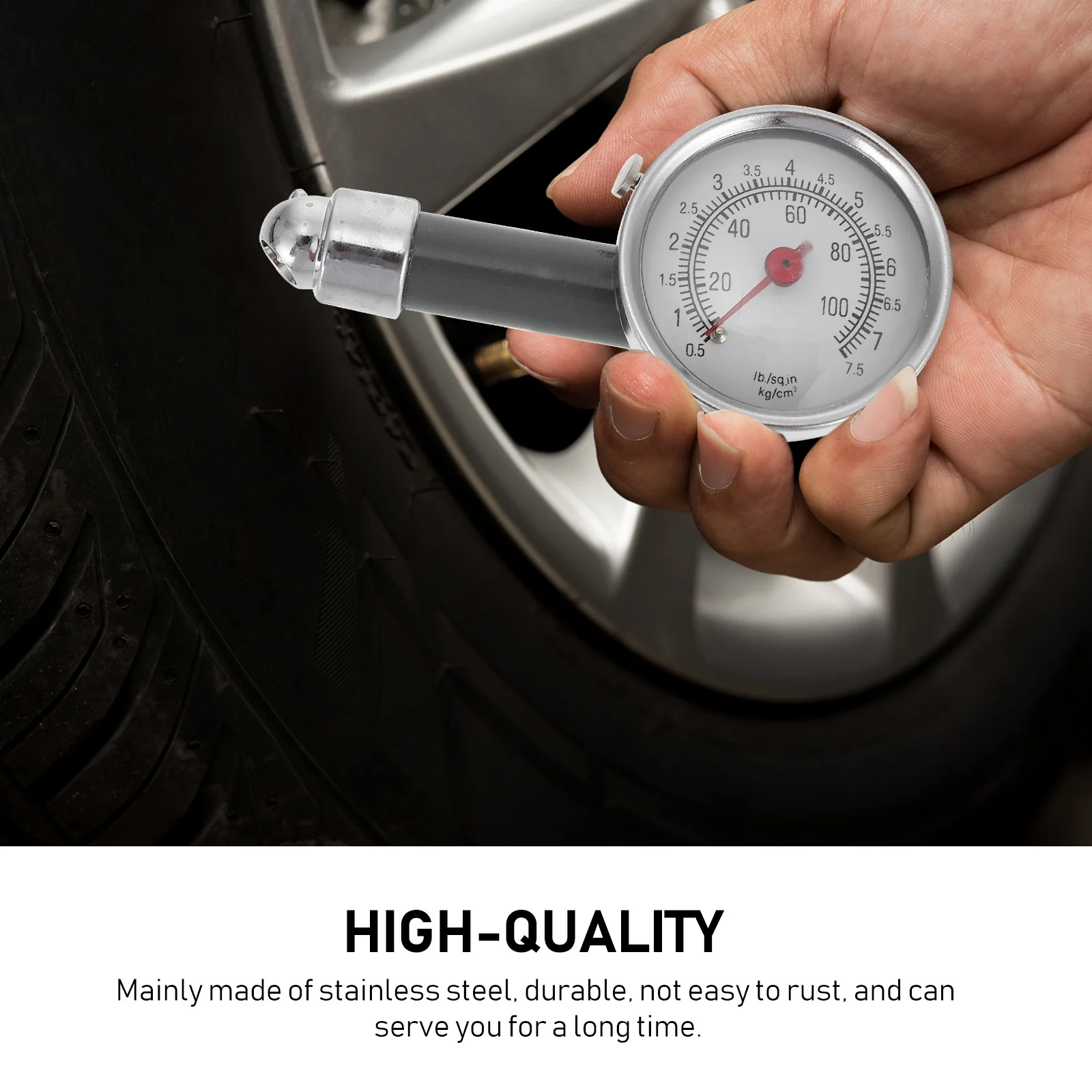 Medidor de pressão de pneu de carro, display digital de alta precisão, fácil uso, verificador de pressão de pneu automático, ferramenta de teste precisa e confiável, 1 peça