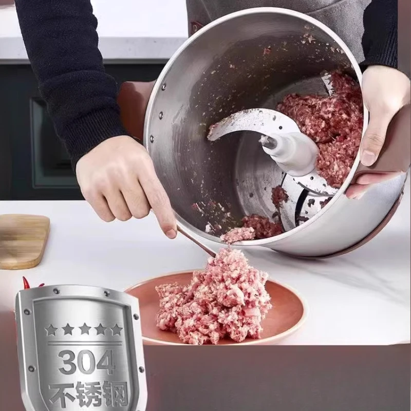 مفرمة لحم كهربائية متعددة الوظائف، خلاط منزلي وتجاري ذو سعة كبيرة، ماكينة تعبئة اللحوم الزلابية عالية الطاقة