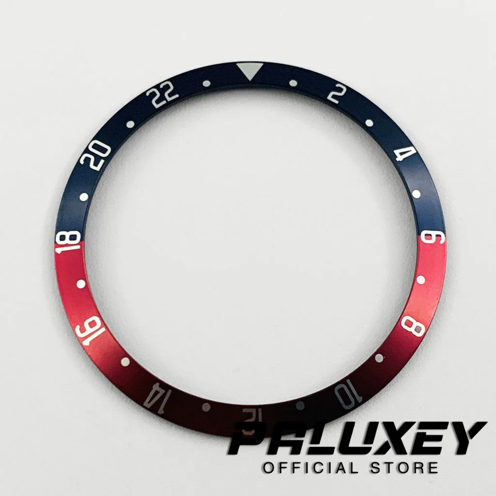 Inserto per lunetta per orologio nero da 37.2mm cornice in ceramica/alluminio adatta per cassa dell'orologio da 39mm per parti di anelli sostituzione automatica dell'orologio