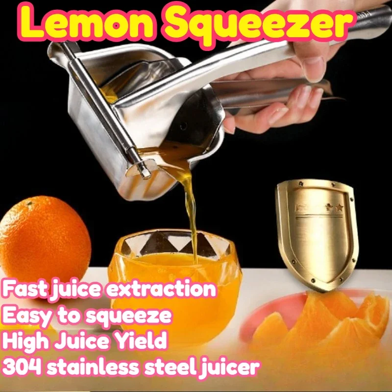 Orange Peeler Lemon Squeezer Heavy Duty 304 Stainless Steel Manual Citrus Press High Capacity Sugarcane Pomegranate Labor Saving