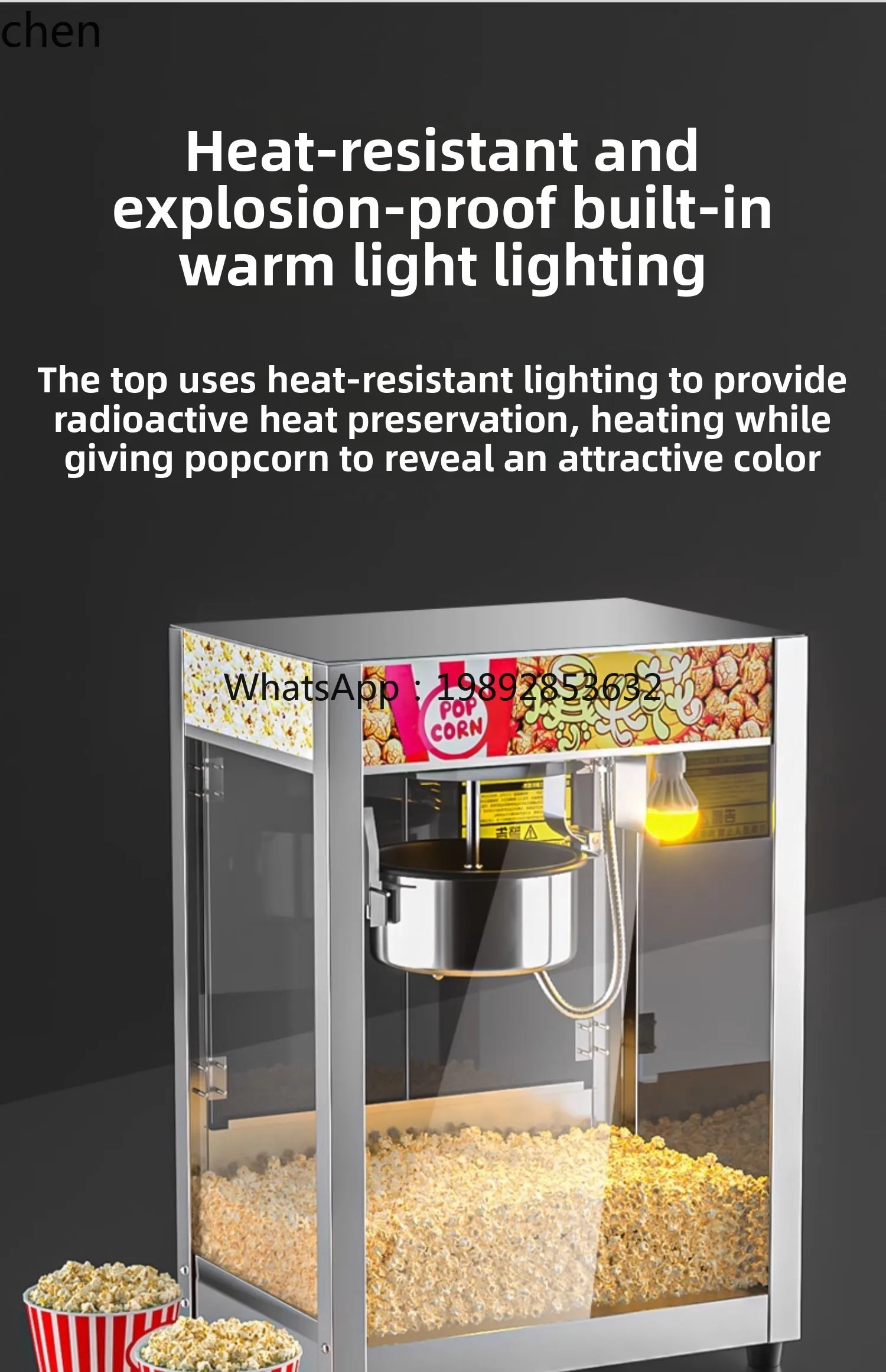 آلة صنع الفشار آلة تجارية كشك أوتوماتيكي بالكامل عربة الذرة المقلية الجديدة