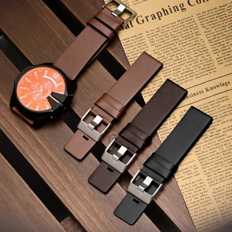 Genuine Leather Watch Strap for 22/24/26/28/30mm Diesel DZ7257 DZ4323 DZ1657 Cowhide Men Replace Watch Band Wrist Bracelet