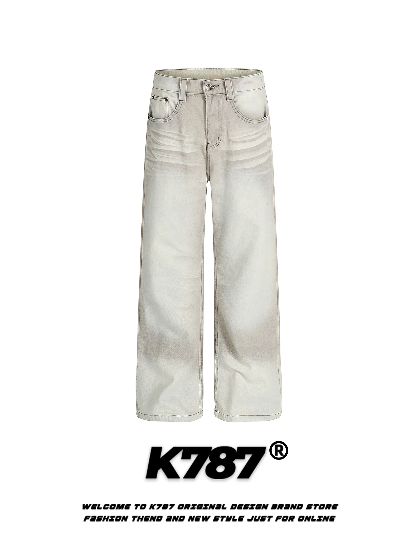 

Джинсы женские K787 в американском ретро-стиле с высокой талией, потертые, с эффектом выцветания, модный повседневный дизайн, прямой крой, смесь хлопка и полиэстера.