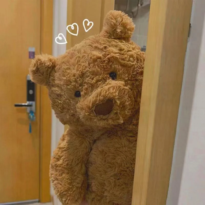 

Kawaii Plush Toy Cute Bear Stuffed Doll Soft Teddy Bear Cuddly Sleep Pillow for Kids Birthday Gift Adorable Baby Bear Plushie