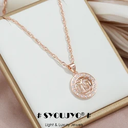 SYOUJYO 585 Rose Gold Color Collarbone Necklace For Women Design Works Natural Zircon Micro Wax Inlay Light Luxury Jewelry