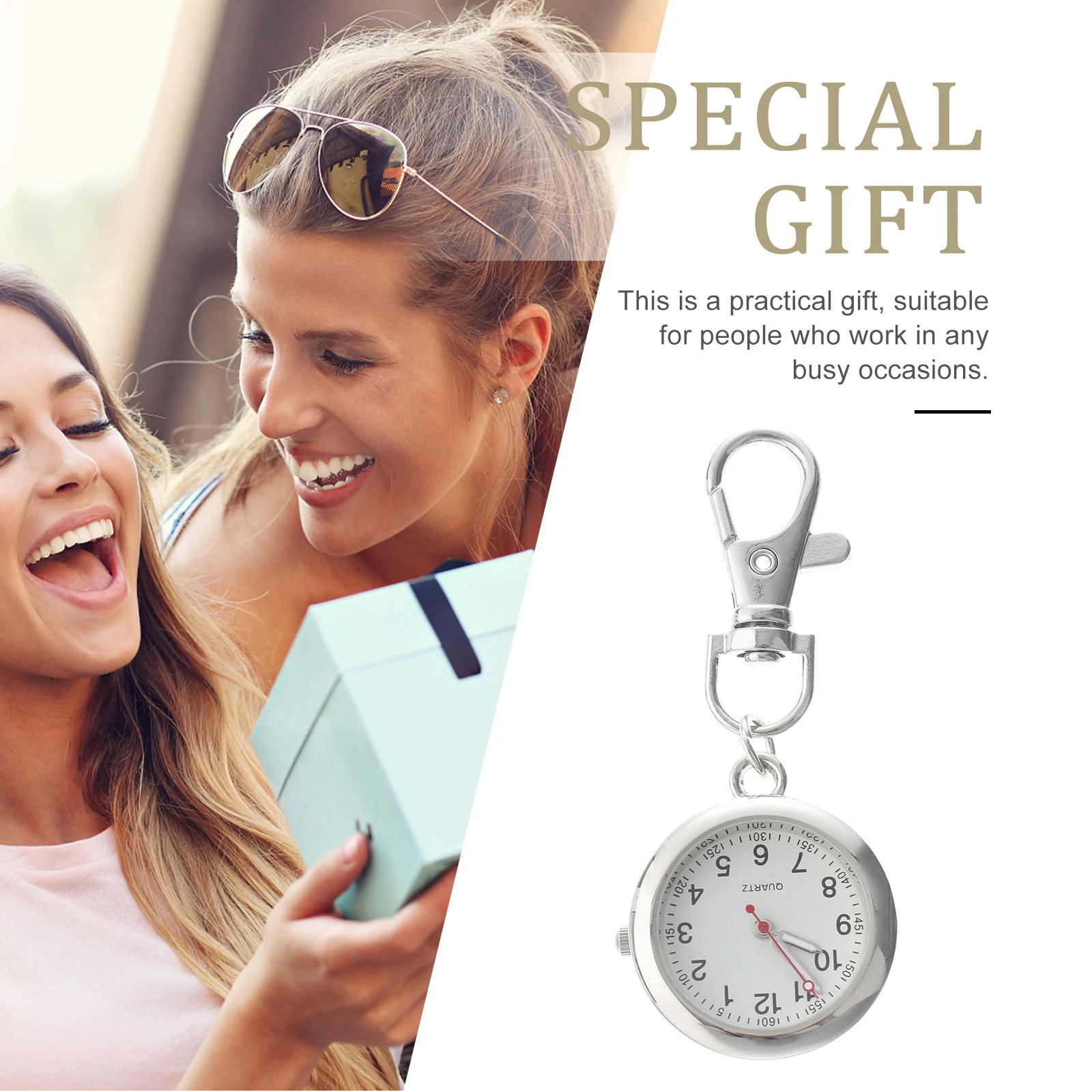 

Stainless Steel Nurse Pocket Hanging Medical Fob Vintage Keychain Pendant Durable Metal Nursing Women Mirror Design for Hospital