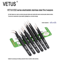 VETUS 6pcs ESD 10 11 12 13 14 15 Anti-static Stainless Steel Tweezers Set For Electronic Cell Phone Repair Tools Kit