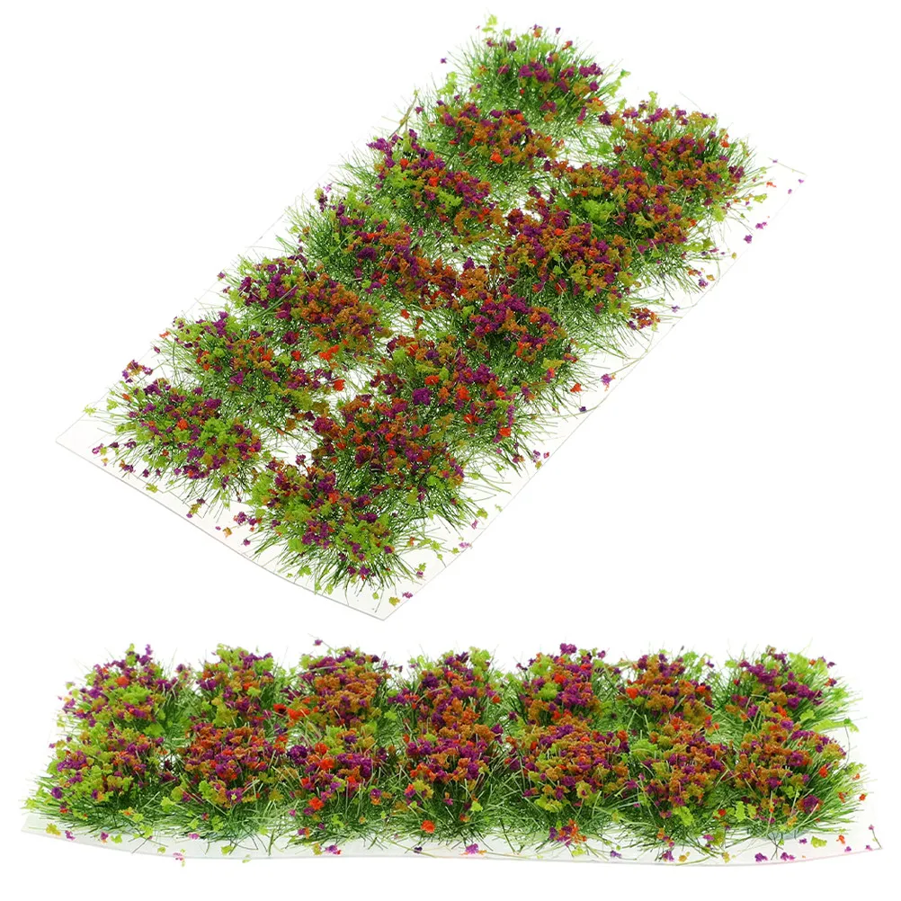 

2 Boxes DIY Miniature Grass Cluster Resin Fake Grass Tuft Smooth Surface Easy Clean Realistic Texture for Micro Landscape