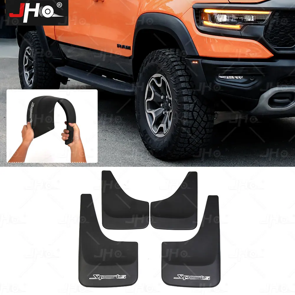 

JHO Mud Flaps Splash Guards Mudguard Protector Front Rear Fender Mudflaps For Dodge Ram 1500 TRX 2021 2022 Exterior Accessories