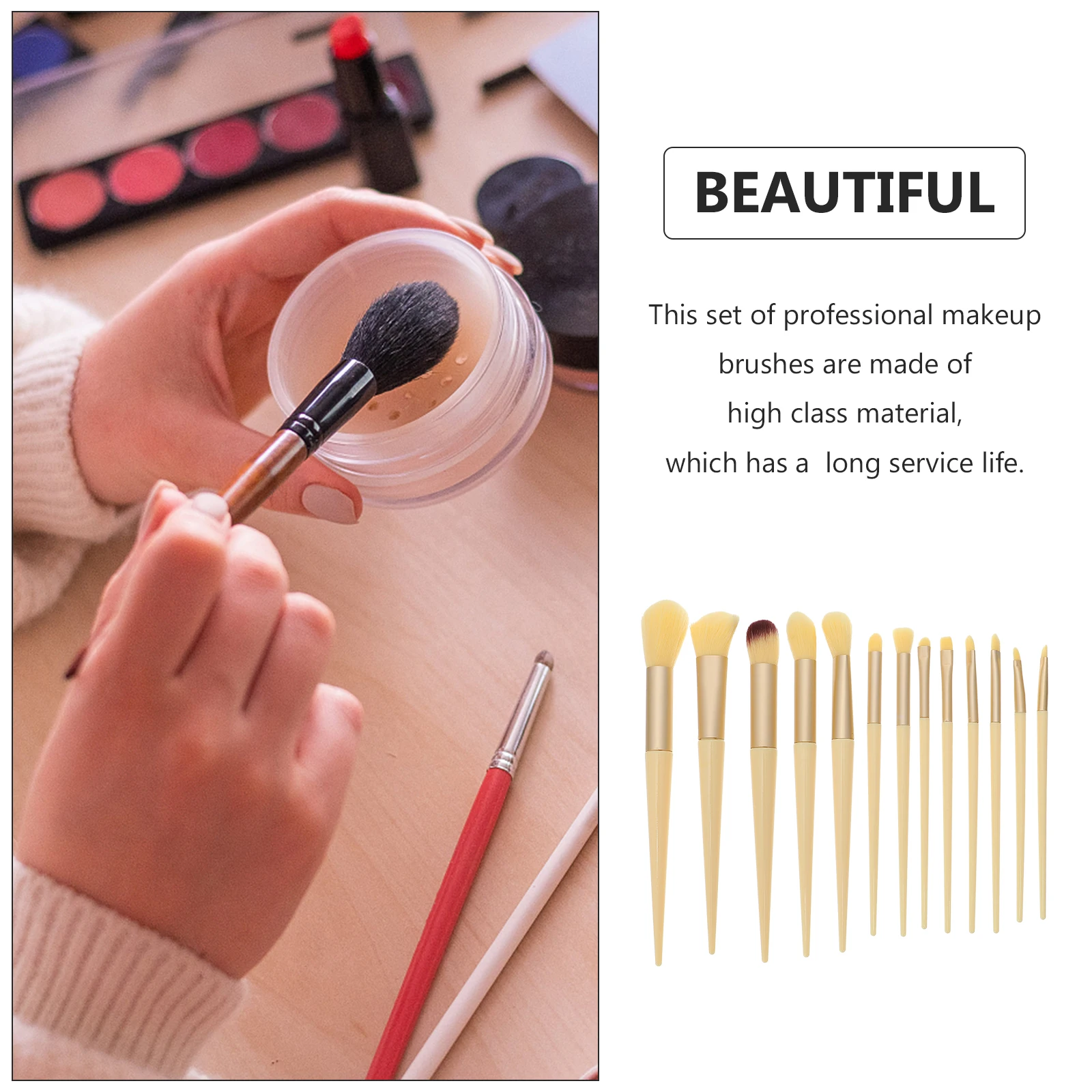 1 set 1 set set di pennelli per trucco manico lungo in fibra artificiale portatile fard in polvere ombretto strumenti di bellezza per il viso forniture per il trucco delle donne