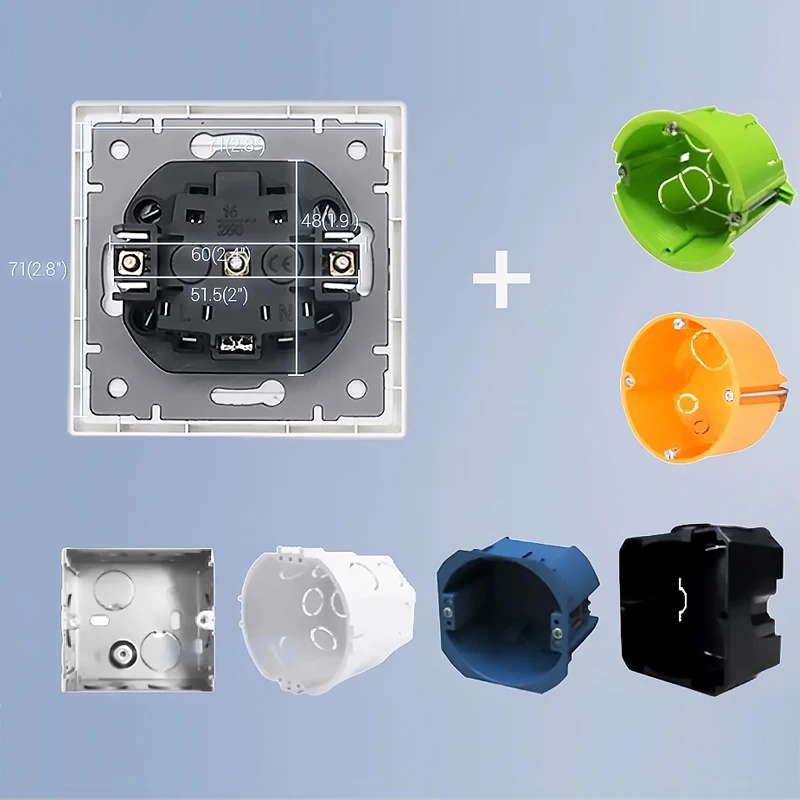 مقبس حائط MORDIO 16A Schuko مع USB وType-C، مخرج مثبت على السطح 250 فولت، مؤرض، أبيض، متوافق مع الإطارات المعيارية #4