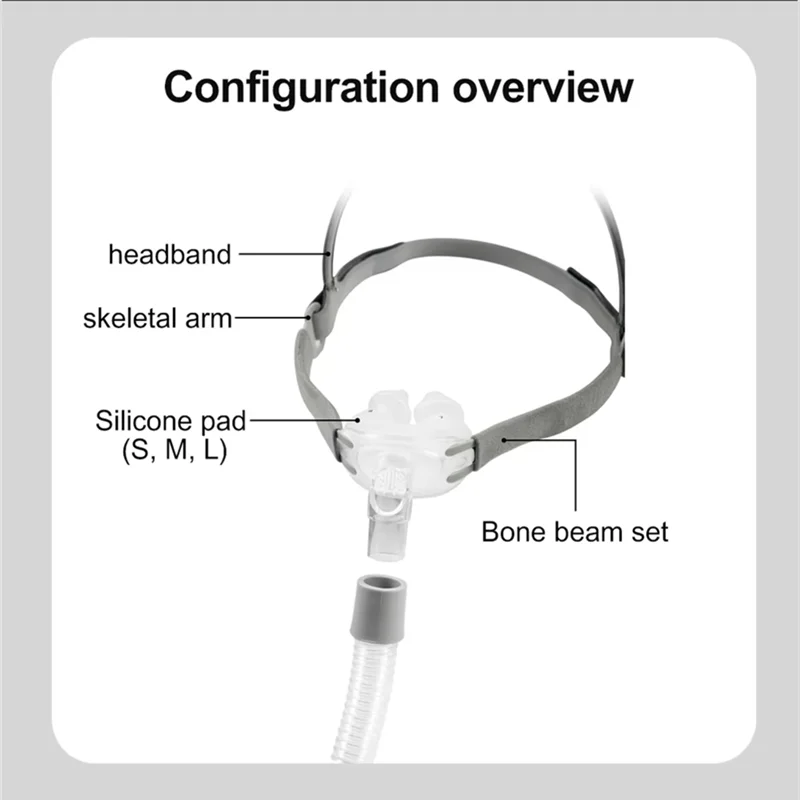 ABLN-Cpap Nasal Pillows Mask Universal PM1 Sleep Apnea Nasal Mask For Cpap&Bipap Mask With S/M/L 3 Sizes Silicone Cushions