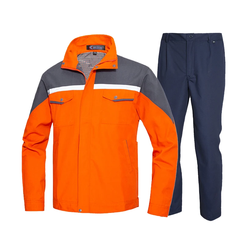 Work Jacket and Pants High Visibility Workwear Work Suits Industrial for Men Reflective Worker Wear Repairman Clothing