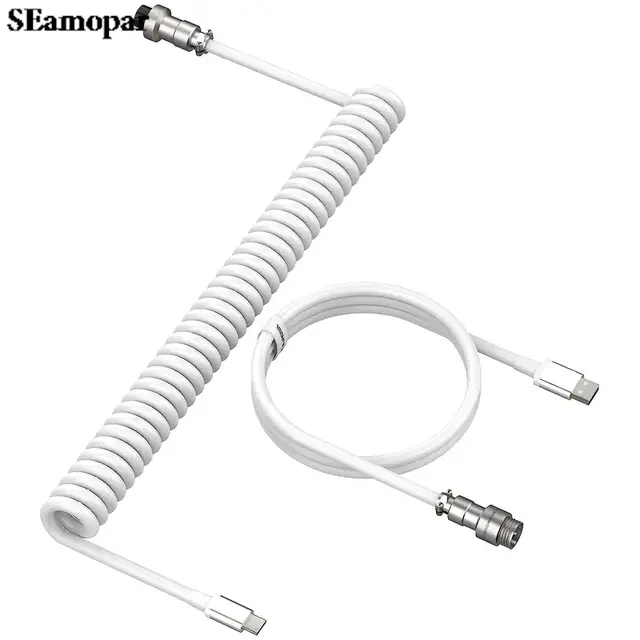 Coiled Keyboard Cable Type C To USB-A Mechanical Keyboard Cable
