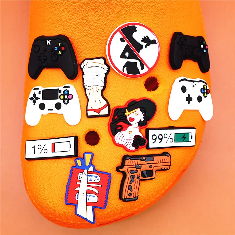 1pcs Female Vampire Daily Life PVC Shoe Charms Accessories Caring for Women Shoe Buckle Decorations Girls Gifts