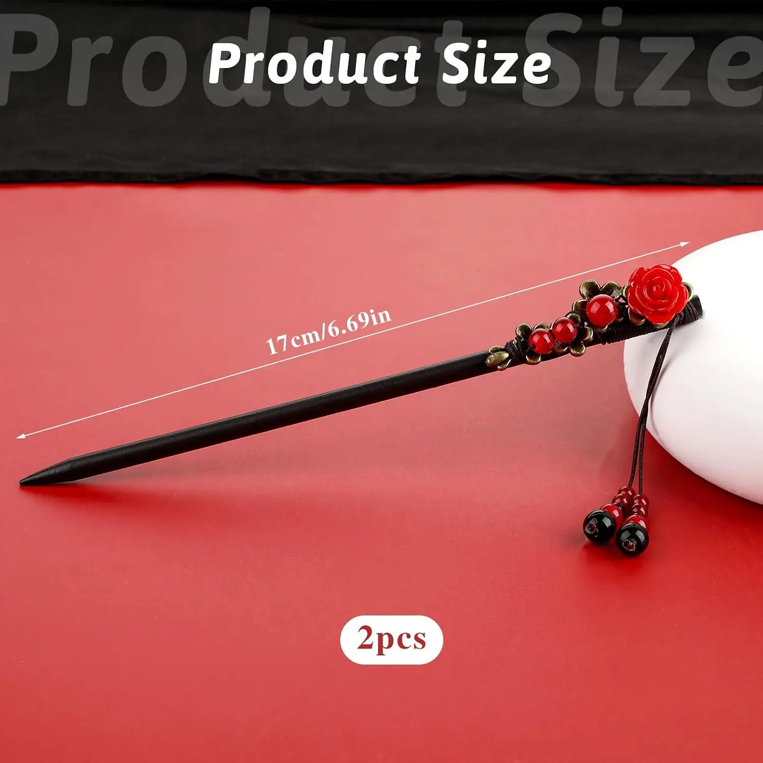 2 Pack Chinese Hair Sticks Chinese Hair Pins Hair Chopsticks Retro Wooden Hairpin Flower Hair Chopsticks Japanese Hair