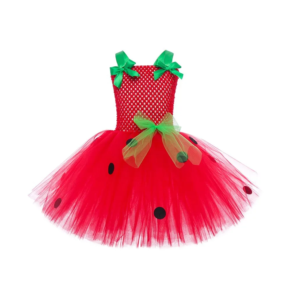 Niedliches Baby-Ballett-Tutu, Erdbeer-Spitzen-Prinzessinnenkleid, Kinder-Geburtstagskostüm, Rollenspiel-Wassermelonen-Weihnachtskleid, Geschenk – Detail 23