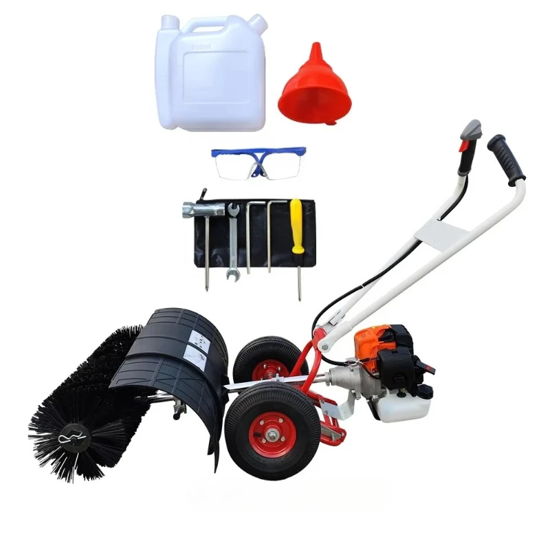 

Shandong factory artificial turf gasoline sweeper football field tennis court portable comber lawn garbage sweeper
