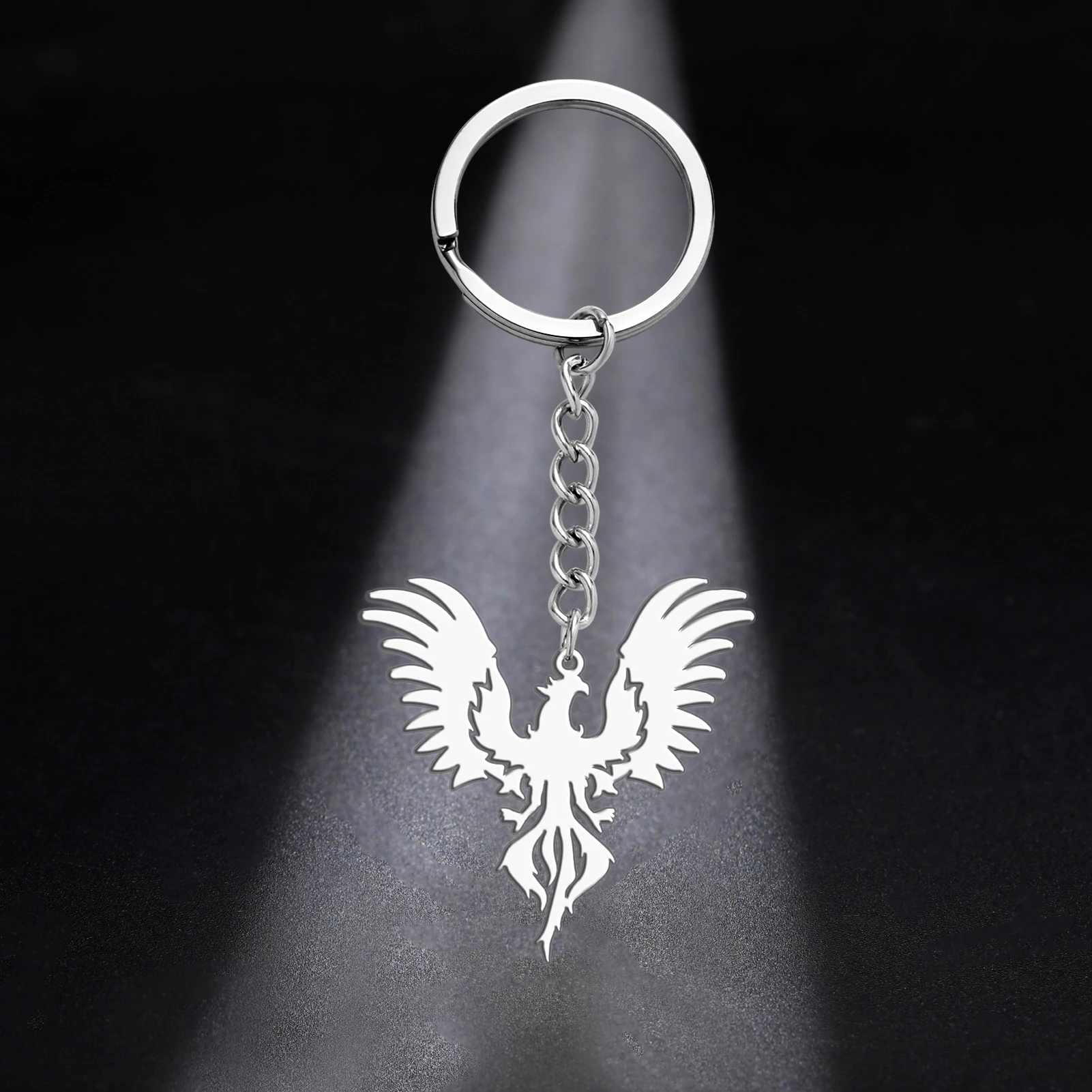 COOLTIME Edelstahl Schlüsselanhänger Tier Phoenix Adler Anhänger Tasche Auto Schlüsselanhänger Zubehör Schmuck Geschenk – Detail 5