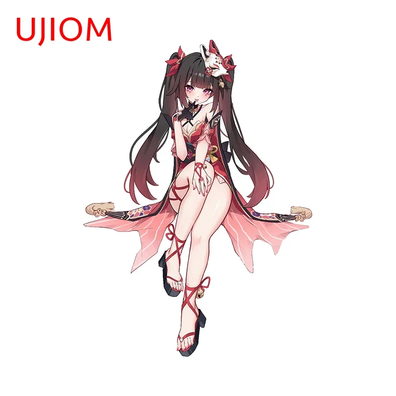 UJIOM 13 سنتيمتر X 9.4 سنتيمتر هونكاي ستار السكك الحديدية البريق أنيمي فتاة جميلة ملصقات جدار شخصية ديكور المنزل ملصق مائي غرفة الأطفال الجداريات