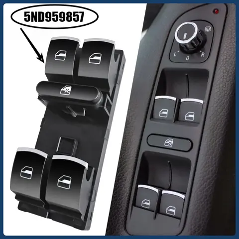 5ND959857 For VW Golf 5 6 GTI MK5 MK6 Jetta Tiguan Passat B6 CC Seat Leon MK2 Fabio Power Window Master Switch Control Button