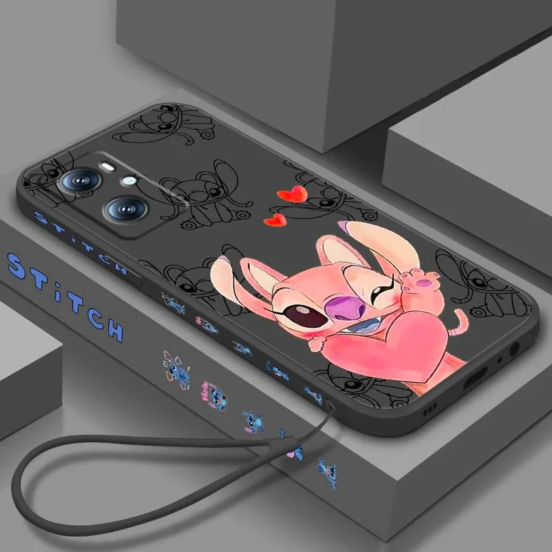 

Stitch Angel Illustration For OPPO Find X5 A11 A16K A53 A98 A3 A57 A72 A73 A96 A74 A9 A5 5G Liquid Left Rope Phone Case