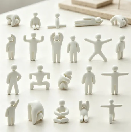 1 5 10 21Pcs Color‑Changing 3D Printed Human Figurine Hidden Full Posture Toy DIY Table Display Fun Decor Gift