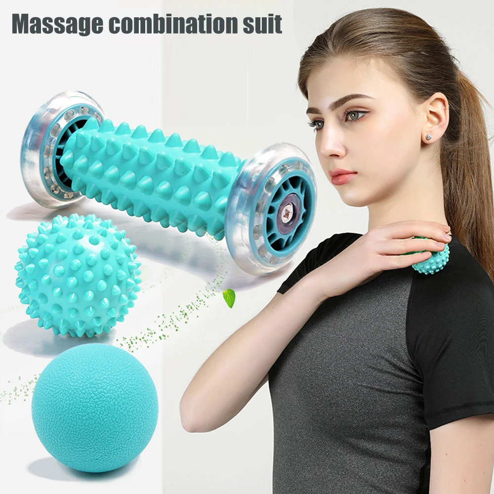 Massage Ball &Foot Roller,Spiky Ball,Massage Roller-Ergonomic Design to Relieve Plantar Fasciitis,Deep & Superficial Muscle Pain