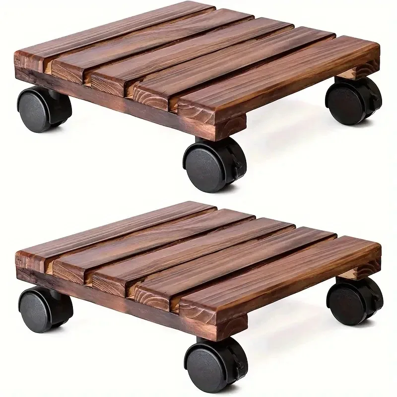 For Multi-functional Desi Flower Pot Base, Practical, Lightweight, Movable, Universal Wheels, Solid Wood Material, High-Quality