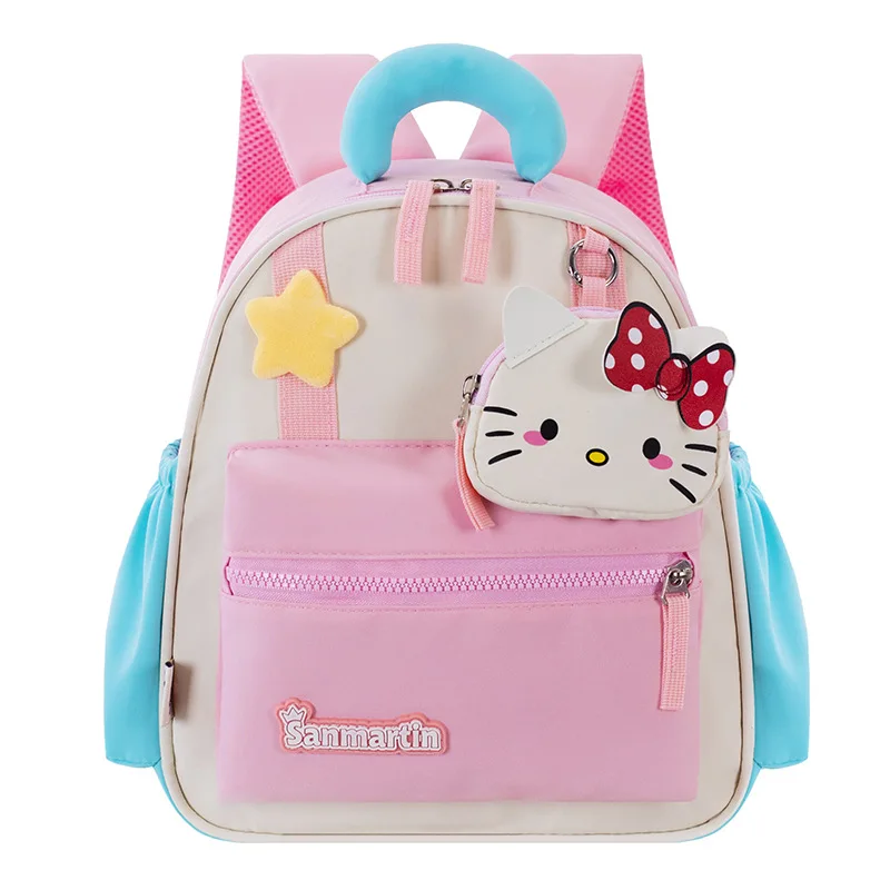 Fashion new cartoon Sanrio schoolbag children's cute pink Hello Kitty backpack lightweight burden reduction casual versatile bag