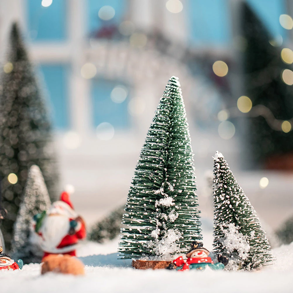 

4pcs Mini Christmas Decor, Small Xmas Tree For Desktop Festival Adornment, Christmas Party Supplies, Desk Xmas Tree Decoration